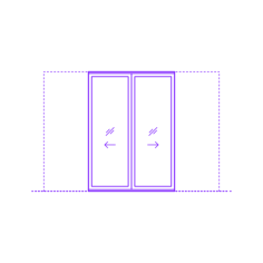 Buildings Sliding Doors Multi Slide Door Pocket 2 Panels Bi Part Line Art Svg Vector, Free Vectors File